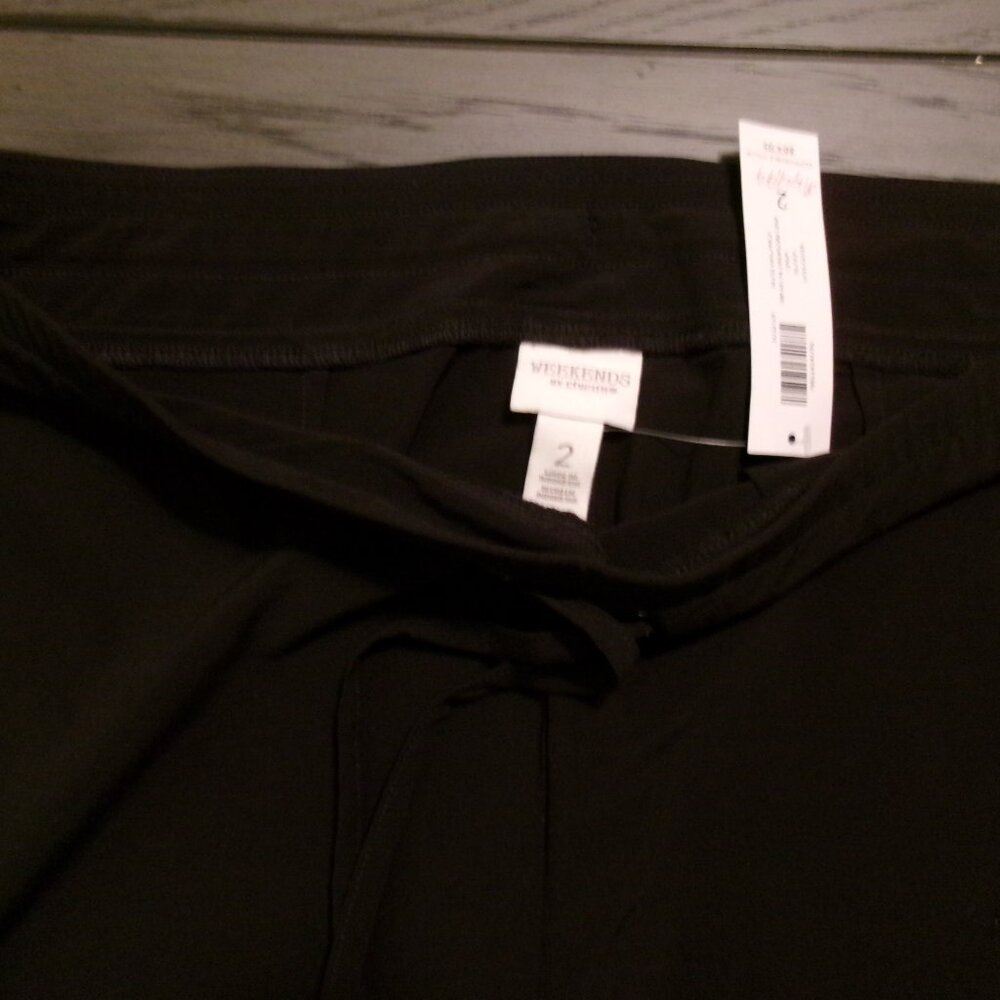 NEW Chico's Pants Womens 2 US 12 Black Weekends Bliss Balance Drawcord Trim Crop - Picture 4 of 7